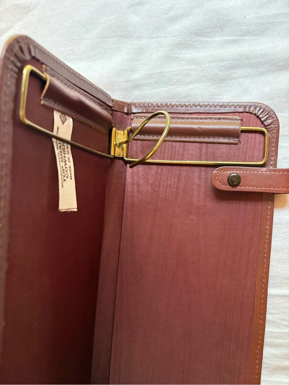 Vintage 1950s Leather Travel Tie Case Necktie Valet Cowhide Made USA